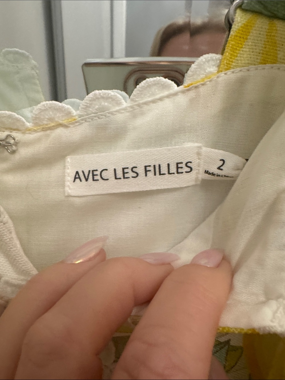 BNWT Avec Les Filles Lemon Print Sundress with White Crochet Trim - Picture 3 of 5